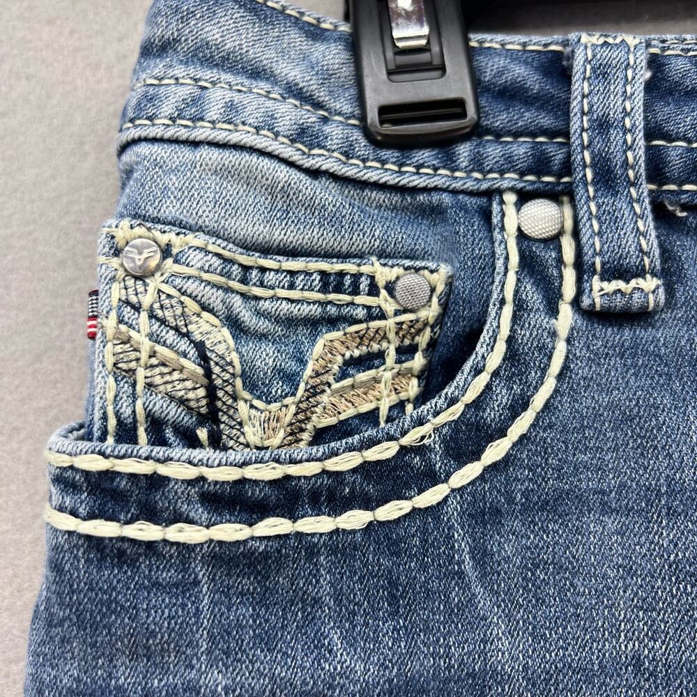 Vigoss Jeans Women's 8 Blue Skinny Embroidered Pockets Preppy Normcore Classic - Picture 6 of 15